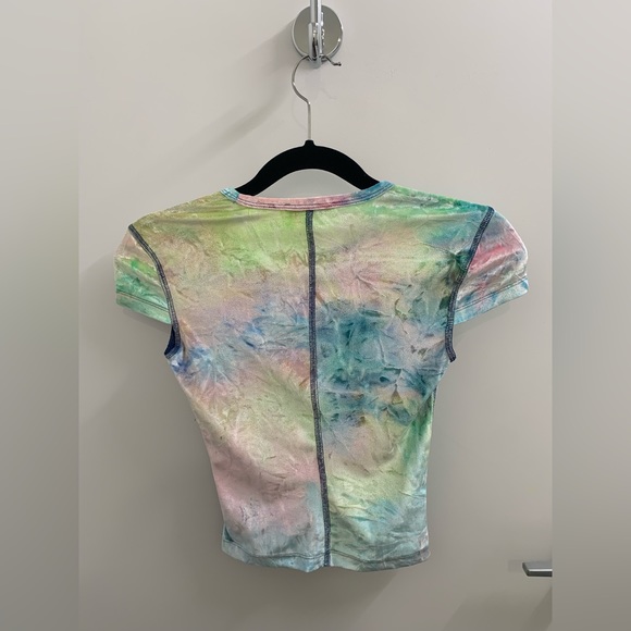ARITZIA Wilfred Free Multicolour Inverted Stitch Velvet Tee in XXS - Picture 3 of 6